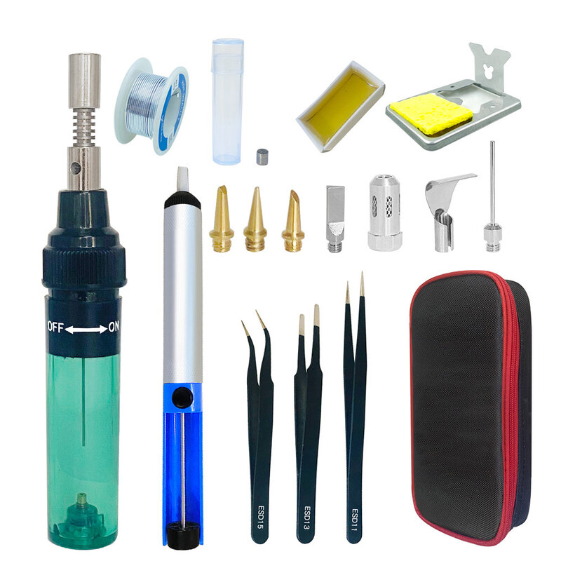 Pacote de 19 ferros de solda kit 8ml reparação caneta de solda recarregável multifuncional aço reutilizável portátil aquecedor ferramentas