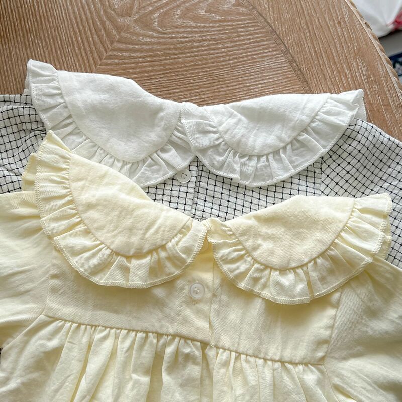 RiniKinda 2022 Autumn Newborn Bodysuits Infant Kids Baby Girls Plaid Romper Jumpsuit Fashion Cute Baby Outfit Clothes