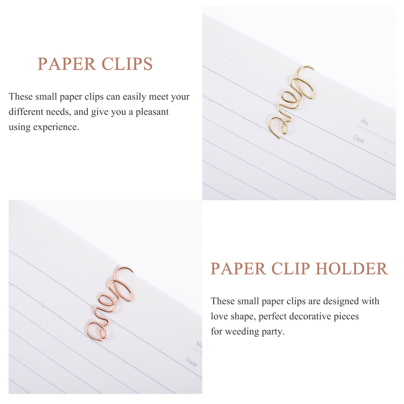 Graffette Clip forniture in metallo cancelleria per ufficio Love Wedding Binder Cute Document Notebook marcatura Mini segnalibri a forma di