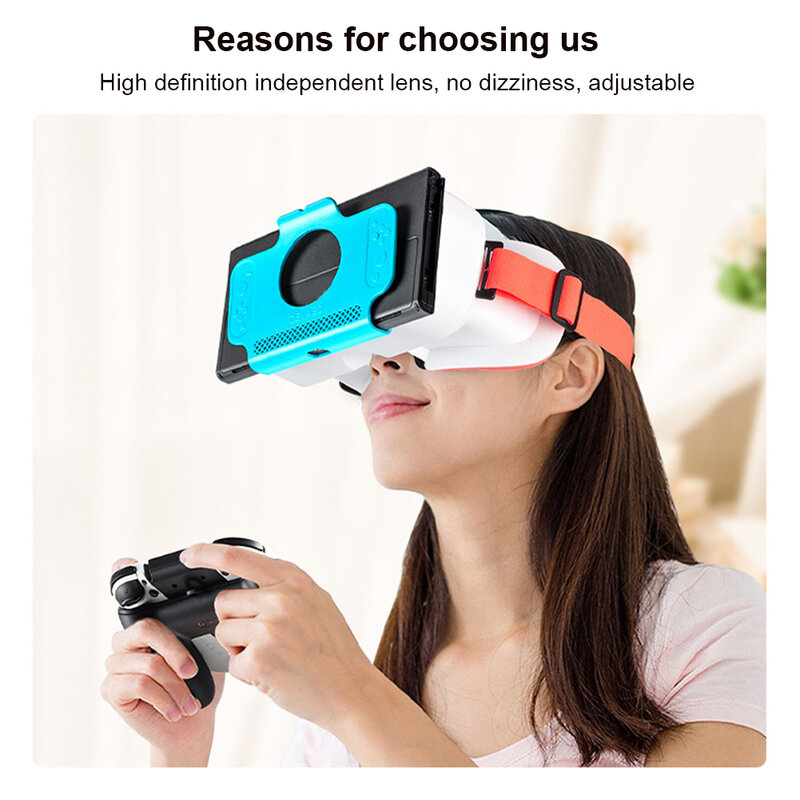 Realidade virtual fone de ouvido óculos hd lente realidade virtual bandana óculos acessórios para interruptor/interruptor oled game console