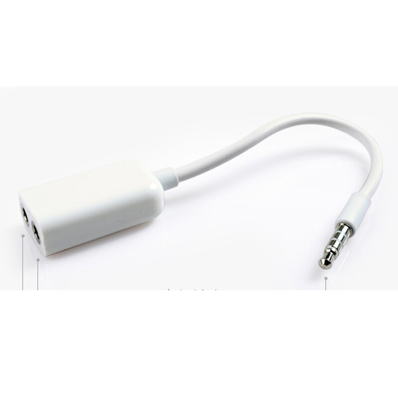 10-100 pces branco/preto 3.5mm um em 2 casais linha de áudio earbud fone de ouvido fone de ouvido divisor para smartphone