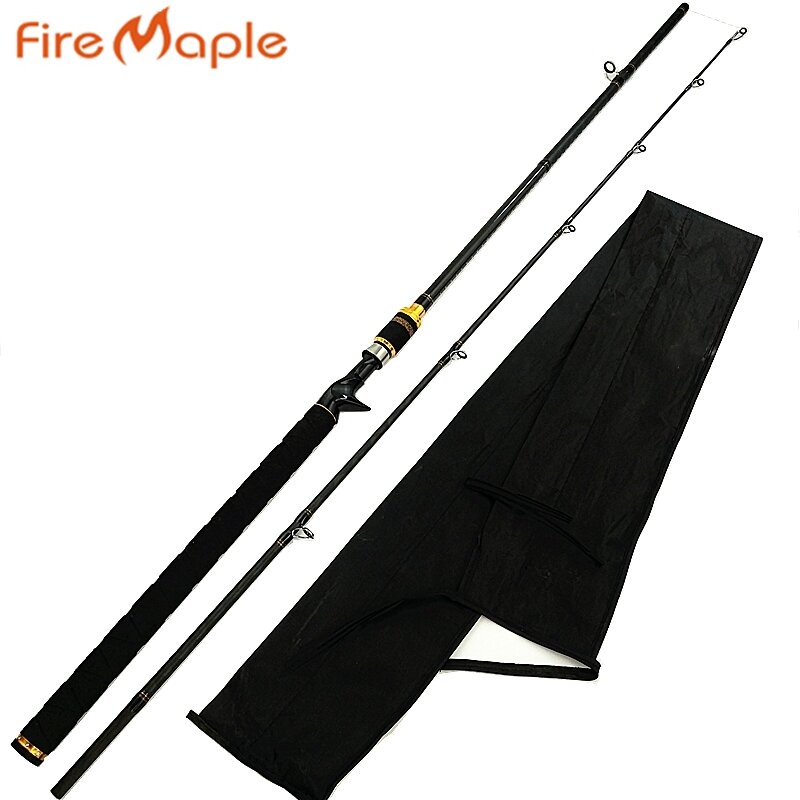 Fire Maple-caña de pescar giratoria de mango largo, señuelo de acción rápida, potencia H, 15-30g, 2,18 m