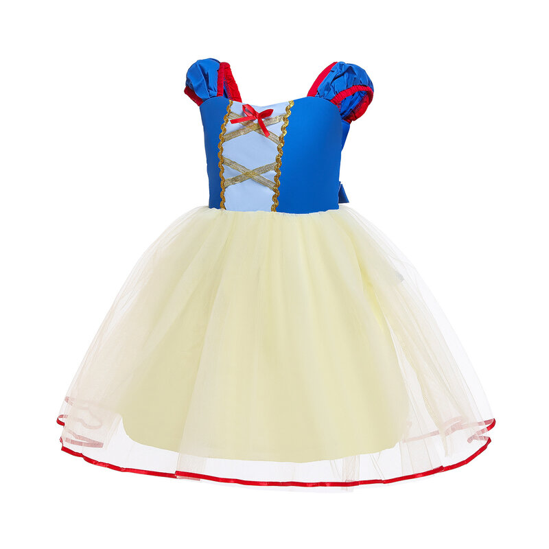 Fancy Snow White Princess Dress Christmas Costume Halloween Cosplay Dress up Baby Girl Clothes Birthday Party Kids Dresses