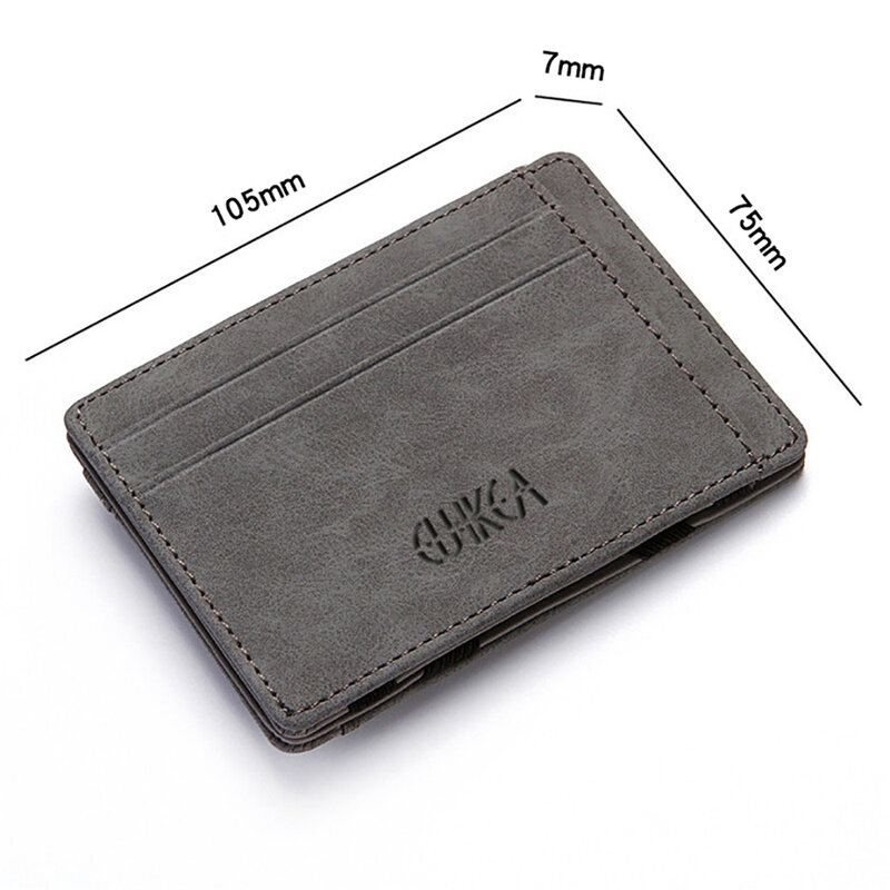 Mini carteira masculina de couro pu ultra fina, carteira pequena e mágica de negócios, porta-moedas de alta qualidade, porta-cartão de crédito