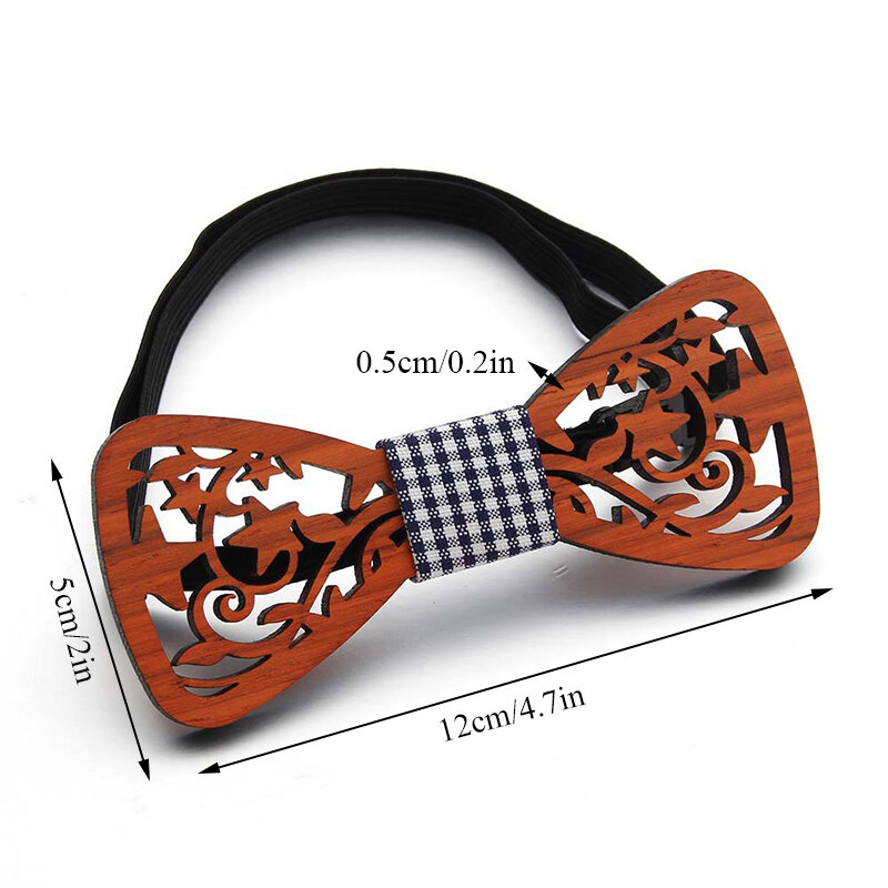 Moda de madeira gravata borboleta para homem unissex oco para fora esculpido retro madeira pescoço laços ajustável cinta vintage bowtie bowknots gravata fina