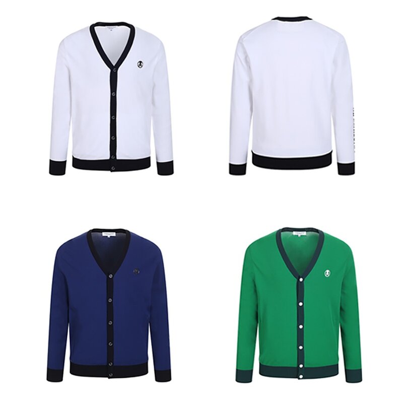 "High-end Fashion: Solid Color V-neck Men's Cardigan, Winter Long-sleeved Warm Sweater, Classic Casual Jacket"