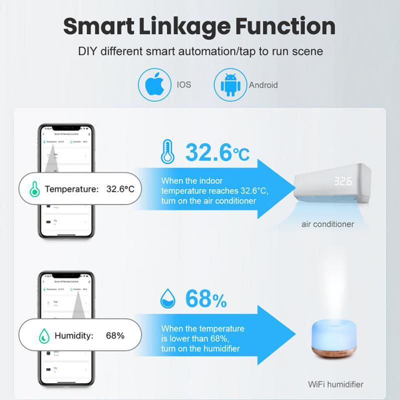 Aubess Tuya WIFI Zigbee 온도 및 습도 센서 컨트롤러 실내 습도계 온도계 Smart Home For Alexa Google