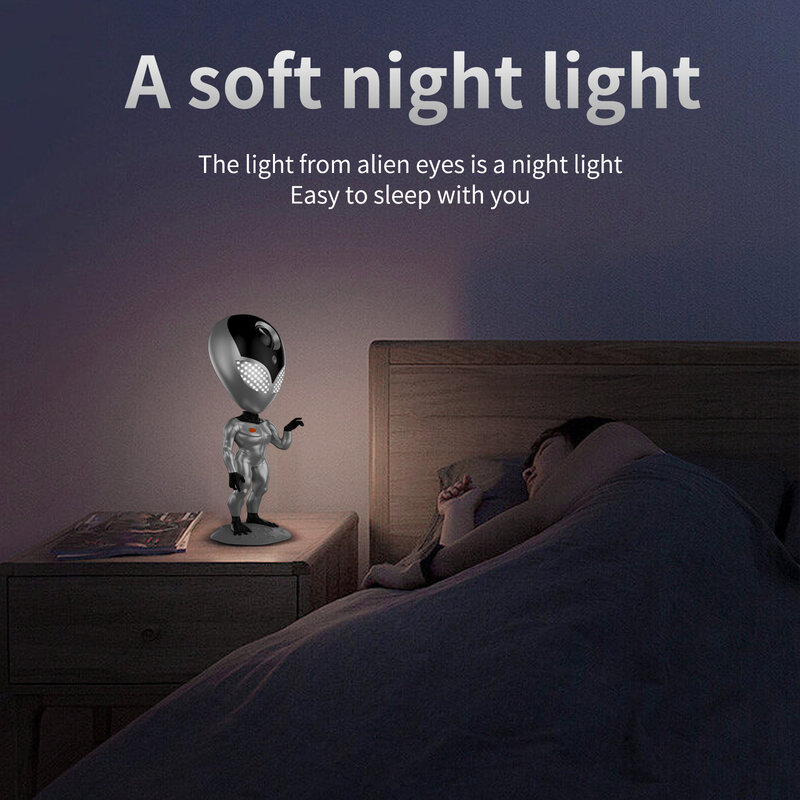 ET Projection Lamp Voice Interactive Toy 360° Rotating Starry Sky Projector Bedroom Atmosphere Night Light Kids Gifts