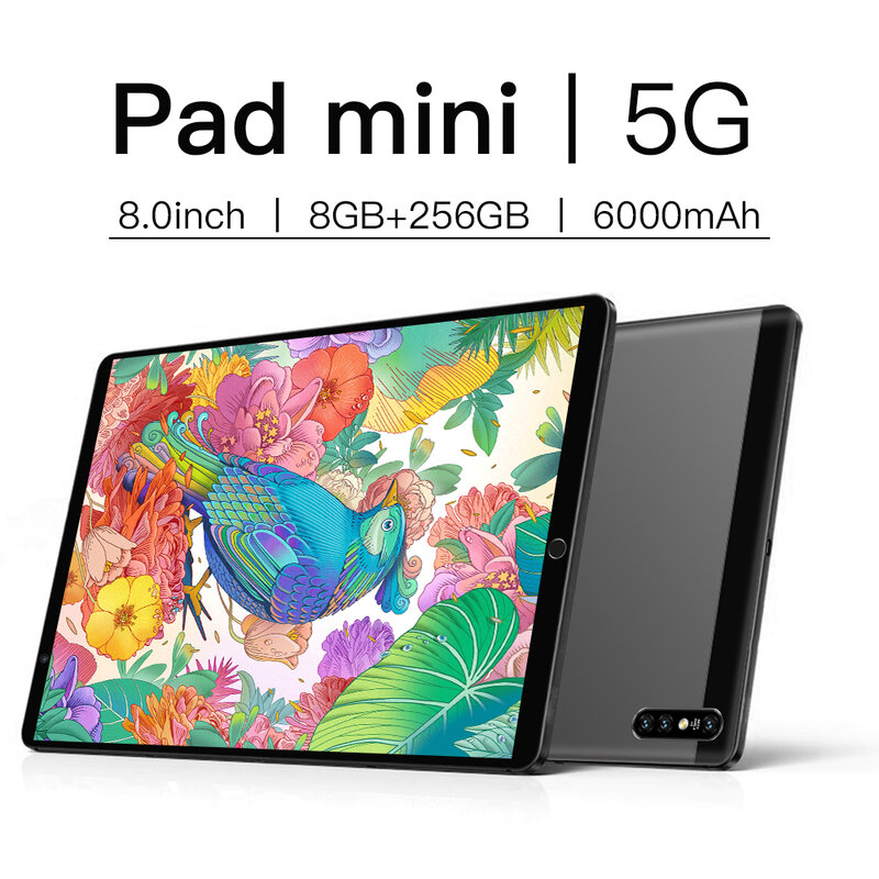 Tablet Mini Pad Versi Global 8 Inci Tablet Android 10 8GB RAM 256GB ROM MT6797 Deca Core SIM Ganda 4G Jaringan Asli Tablet