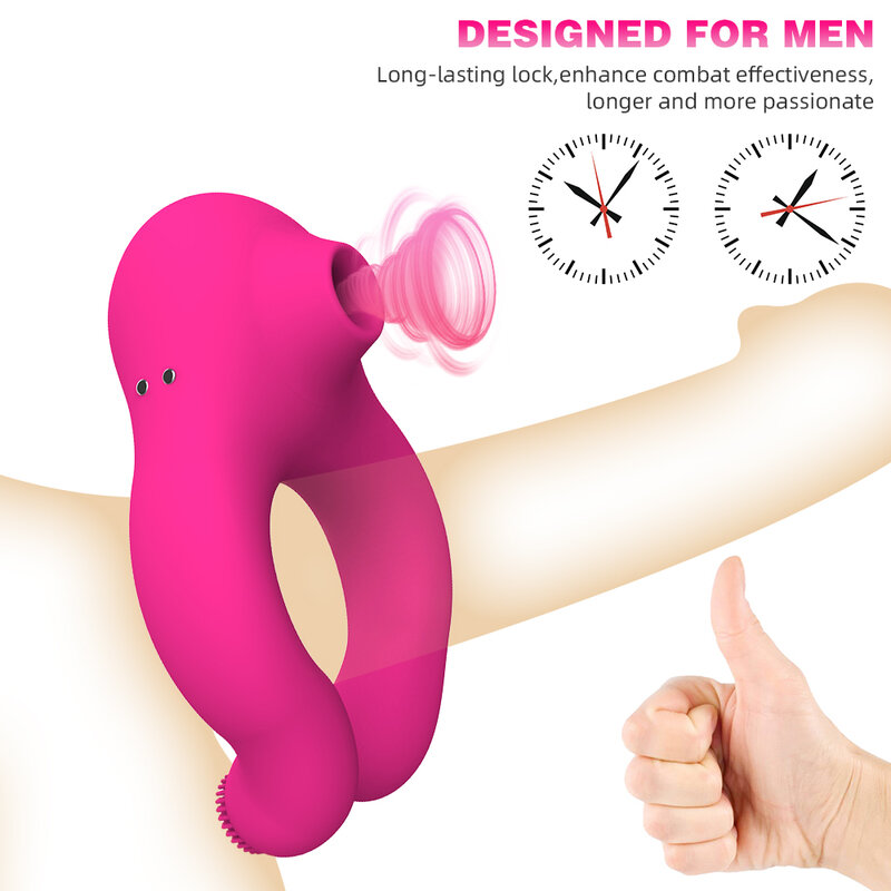 10 modi Klitoris Saugen Vibrator Penis Ring Clit Sucker Cock Ring Stimulator Männlich Vibrierende Massager Sex Spielzeug Sex-Shop