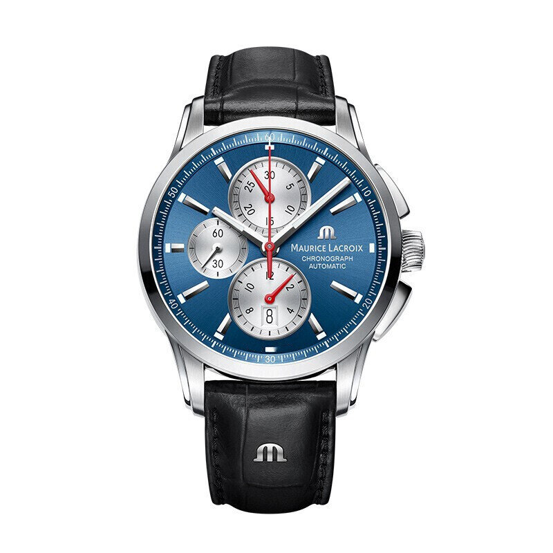 MAURICE LACROIX 벤토 시리즈 3 눈 크로노그래프 패션 캐주얼 탑 럭셔리 가죽 남성용 시계, 남자 선물 시계