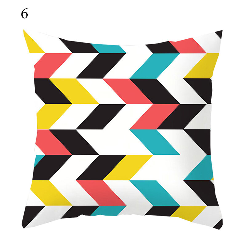 Geometria padrão europeu impresso capa de almofada fronha lombar fronha decoração para casa durável colorido abstrato