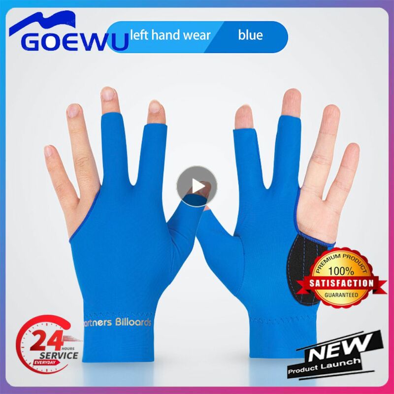 Trzy palce rękawice elastyczna konstrukcja jedwabiste tkaniny rękawice bilardowe pot Wicking oddychające bilard antypoślizgowe oddychające rękawice