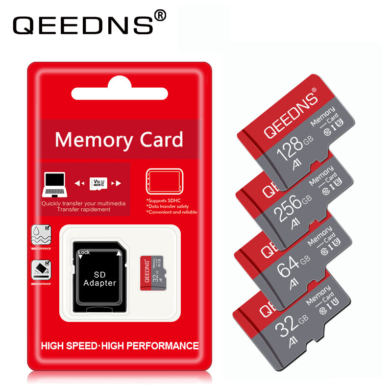 بطاقة SD TF صغيرة بسعر الجملة ، بطاقة sd صغيرة 8GB 64GB 16GB 32GB 128GB 256GB U1 Class10 بطاقة ذاكرة 64gb cartao de memoria للهاتف