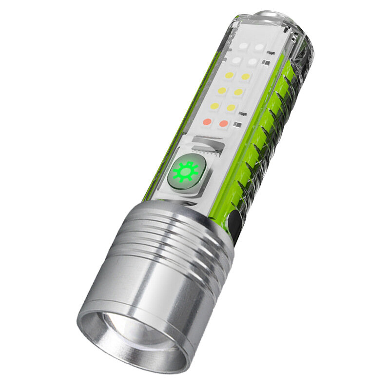 Đèn Pin LED Siêu Sáng Với Màu Trắng/Đỏ/Xanh/Tím Mặt Ánh Sáng Mạnh Nam Châm 30W Bấc chiếu Sáng USB Đèn Sạc
