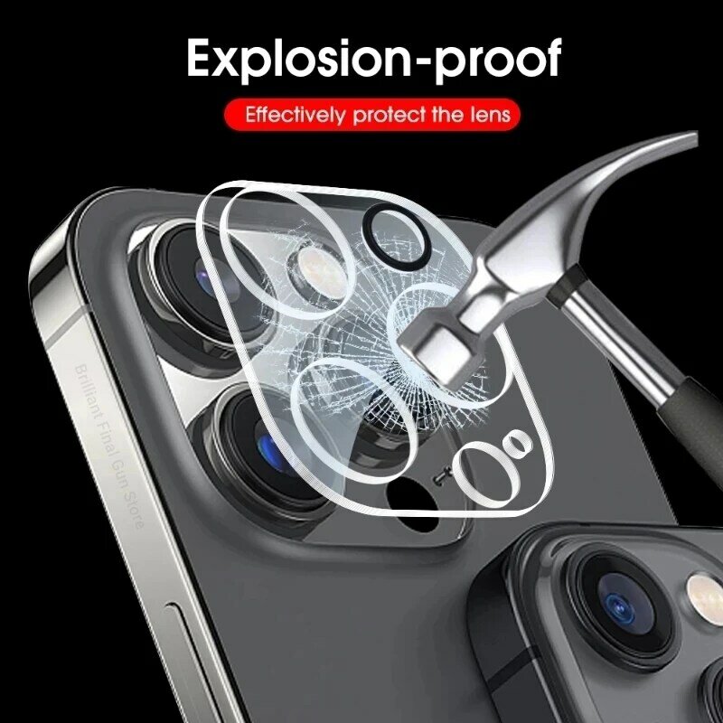 Protetores de vidro de lente traseira, vidro protetor de câmera para iPhone 15 Ultra 13 14 Pro Max 12 Mini X XR XR 7 8 6 Plus