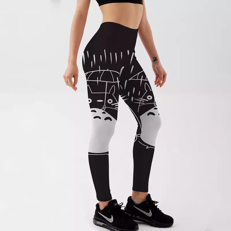 Leggings con estampado de Chinchilla para mujer, pantalones de verano, color negro, talla grande, S-XXXXL, gran oferta, 2018