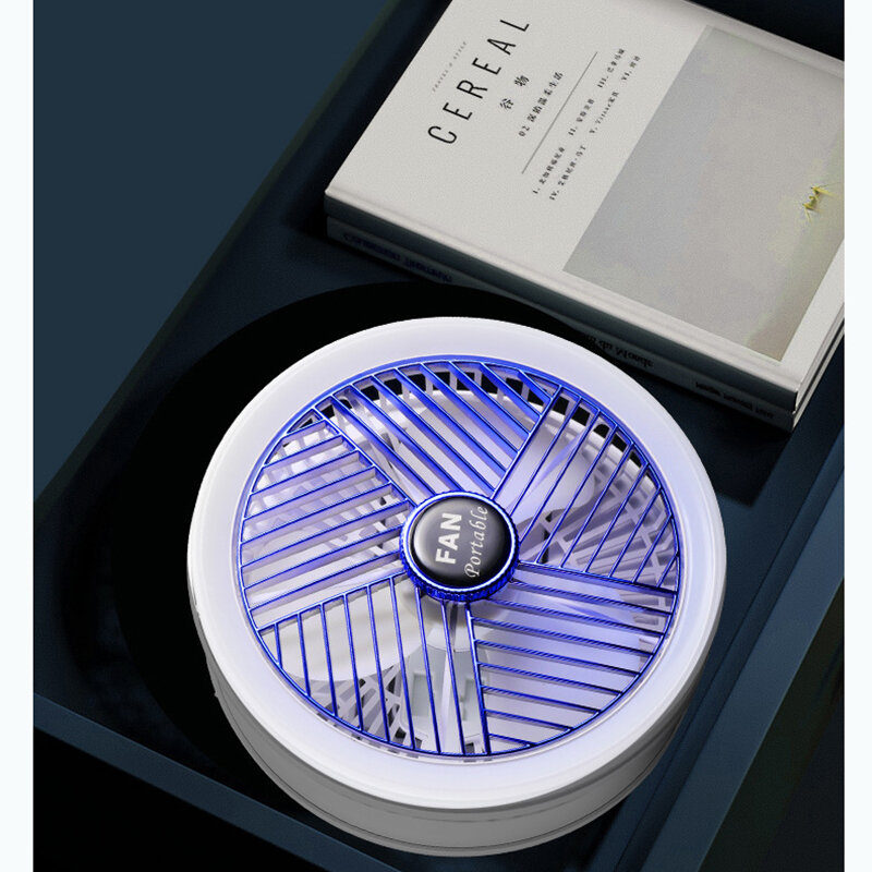 Светодиодный ночник Xiaomi Mini Fan, Складная портативная Настольная лампа с зарядкой через USB, четыре скорости, с переменным вентилятором для дом...