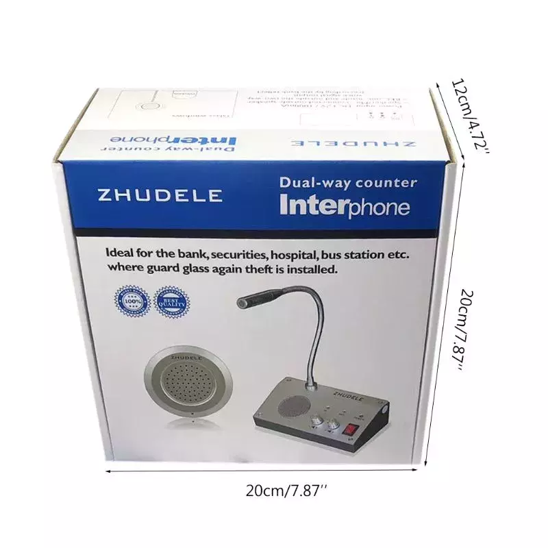 Dual Way Window Intercom System Bank Counter Interphone Zero-touch For Business Store Bank Station Ticket Window 9908