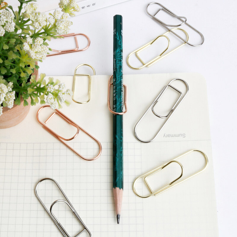10 Buah Klip Pensil Clippen Kuningan, Penjepit Kertas dengan Tempat Pena, untuk Buku Notebook Travel, Tempat Klip Logam Aksesori Kantor
