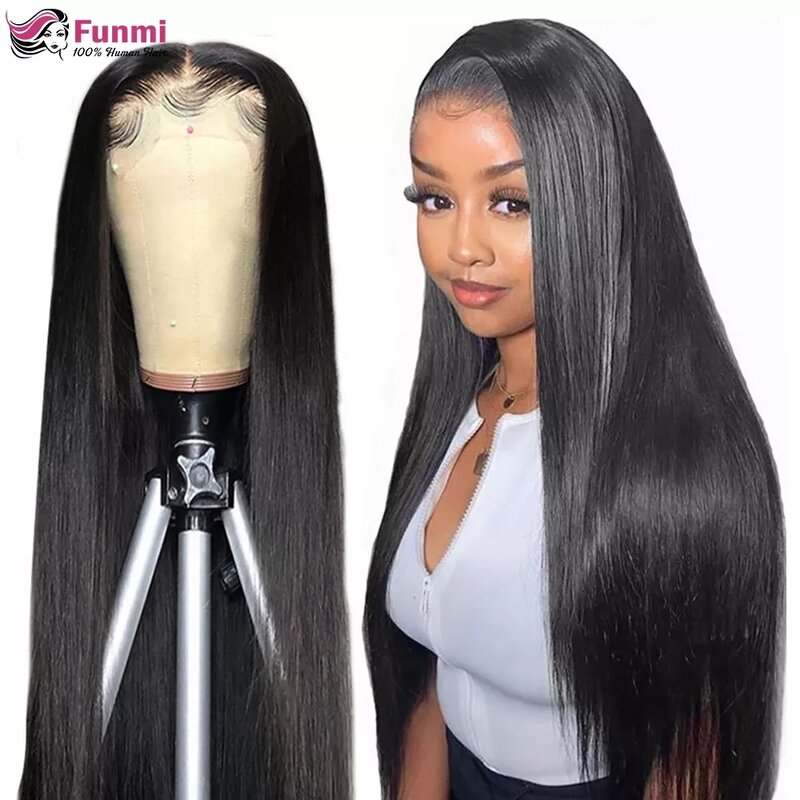 250 Density Lace Wig Bone Straight Lace Front Human Hair Wigs 4X4 Closure Wig Brazilian 13X4 Straight Lace Frontal Wig For Women