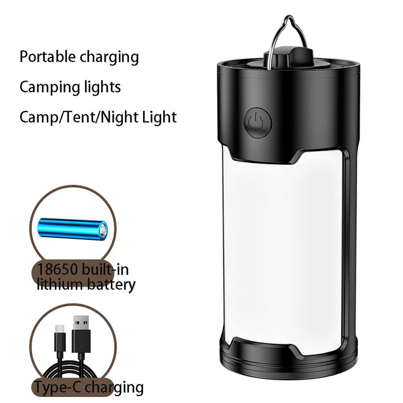 Luz portátil de alta potência acampamento luz 0utdoor tenda iluminação lanternas lanterna portátil lâmpada emergência pesca acampamento trabalho
