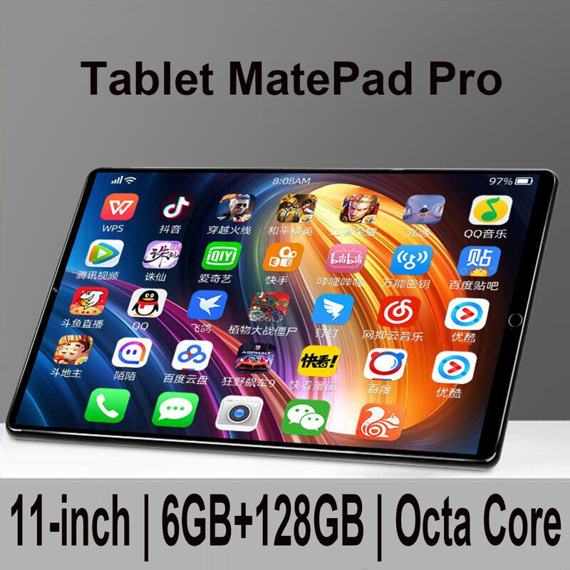 Global Version MatePad Pro แท็บเล็ต11นิ้ว6GB RAM 128GB ROM Android 10เม็ด4G เครือข่าย Snapdragon 845 Octa Core Tablete PC
