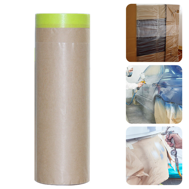 1 rolo auto-adesivo pré gravado rasgo resistente tratamento de parede cobrindo suprimentos do corpo do automóvel para a pintura mascarando o papel anti risco