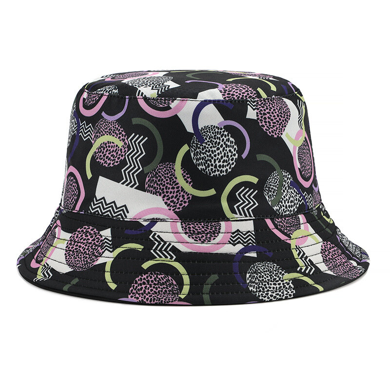 QBHAT-Sombrero de pescador con Graffiti para hombre y Mujer, gorra de Color floreciente, protección solar, para verano