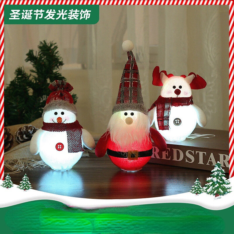 2023 adornos navideños Papá Noel muñeco de nieve ciervo creativo nuevo árbol de Navidad luminoso colgante muñeco de nieve