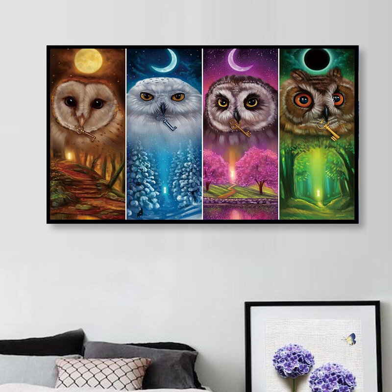 DIY 5D Diamond Painting Owl Moon Tree Art Picture Full Square/Round Diamond Embroidery Mosaic Cross Stitch Home Decor Gift