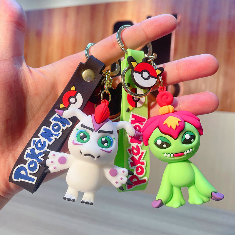 Cartoon Anime Digimon Adventure Pendant Keychain Key Ring Anime Action Figures Collection Model Toys for Kids Jewelry Gifts