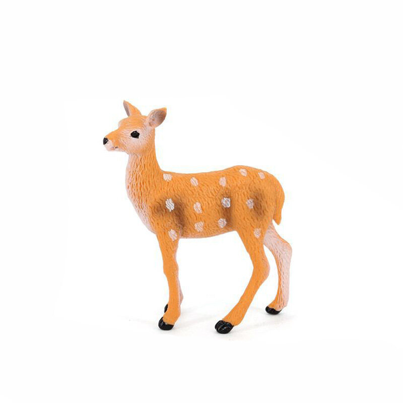 새로운 시뮬레이션 동물원 야생 동물 모델 인형 크리스마스 사슴 Sika 사슴 액션 그림 어린이를위한 소형 케이크 장식 장난감