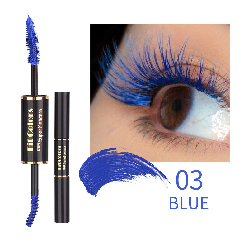Creative Color Double-Headed Mascara Thick Curling Waterproof Long-Lasting Mascara White Non-Smudged Mascara Dyed Eyebrow Cream