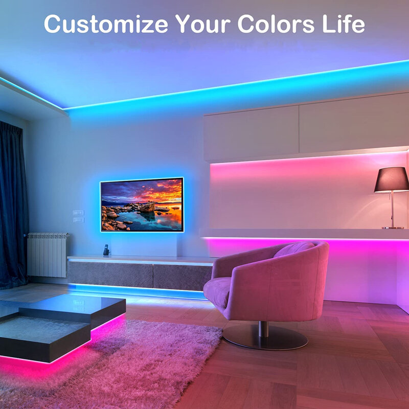 Tira de luces LED SMD 5050 USB 5V APP Bluetooth control 1M-30M diodo Flexible adecuado para fiesta y decoración del hogar