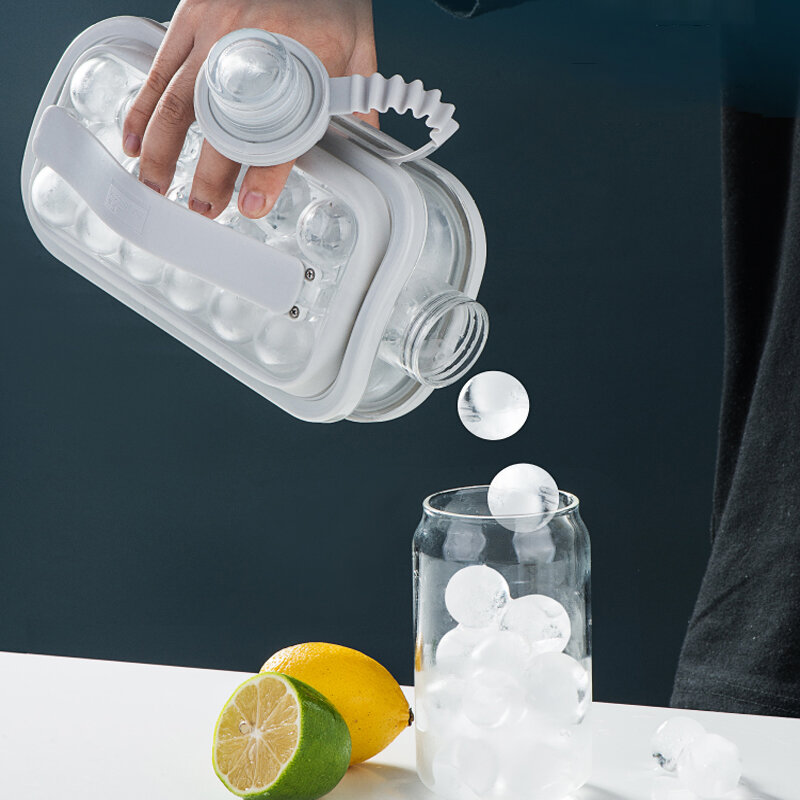 Pembuat Bola Es Ketel Baki Es Batu Kreatif Cetakan 2 In 1 Dapur Bar Aksesori Luar Ruangan Gadget Multi-fungsi Wadah Pot