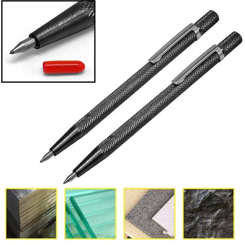 Punta in carburo di tungsteno Scriber marcatura incisione punta della penna pennarello in acciaio doppio metallo intaglio del legno strumenti per pennarelli
