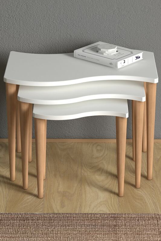 Gofrato-mesa de centro 3 Zigon, color blanco