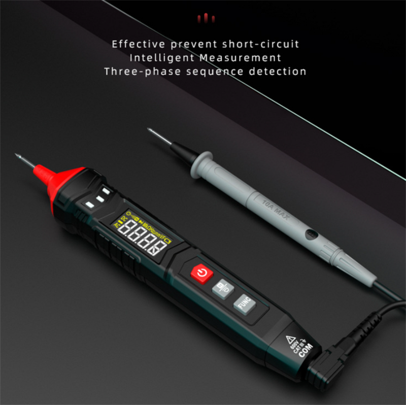 Tipo de caneta digital multímetro dc ac tensão tester inteligente multímetro voltímetro ncv seqüência fase multímetro automático variando
