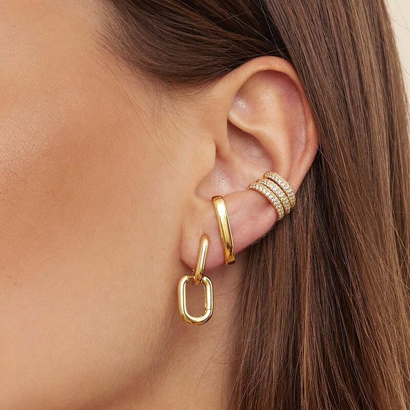 TIANDE 1PC orecchini a Clip placcati oro per le donne CZ zircone falso Piercing Ear Cuff orecchini da donna 2022 gioielli di moda all'ingrosso