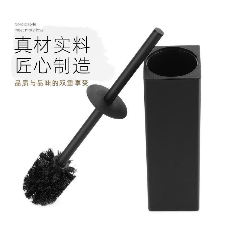 Toilet Brush Set Wall-mounted Toilet Cleaning Space Aluminium with Long Handle for Household Toilet Set 3 Color Grey Black White