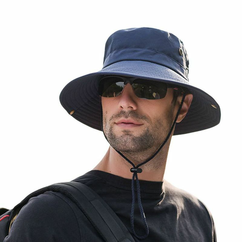 شبكة خارجية تنفس قبعة الشمس الرجال واسعة حافة المضادة للأشعة فوق البنفسجية قبعة الحماية من الشمس الصيد الصيد المشي لمسافات طويلة Boonie قبعة