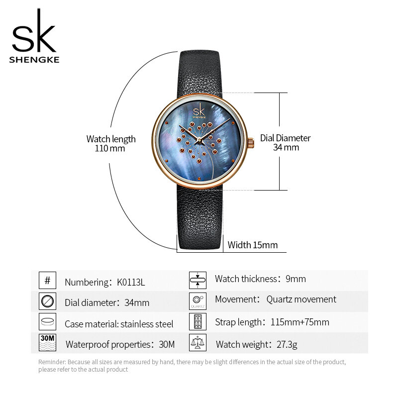 Shengke Fashion Design orologi da donna cinturino in pelle creativo donna orologi da polso al quarzo quadrante ruota panoramica orologio da donna Reloj