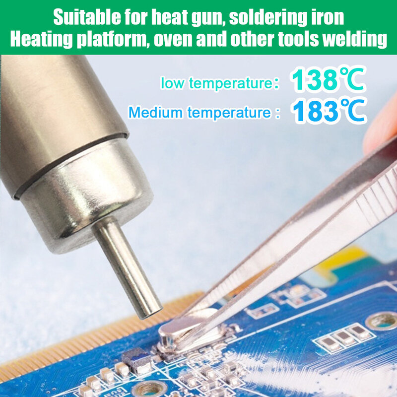 หลอดฉีดยาปลอดตะกั่วที่อุณหภูมิต่ำ1/2ชิ้นฟลักซ์บัดกรี SMD สำหรับบัดกรี Sn42Bi58 LED/Sn63 138/183 ℃ SMD Repair welding PASTE
