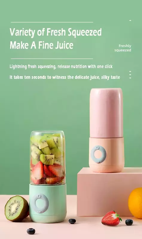 in Juicer Portable Smoothie Blender 6 Knife Mini Blenders USB Wireless Rechargeable Mixer Juicers Cup For Travel air fryer h