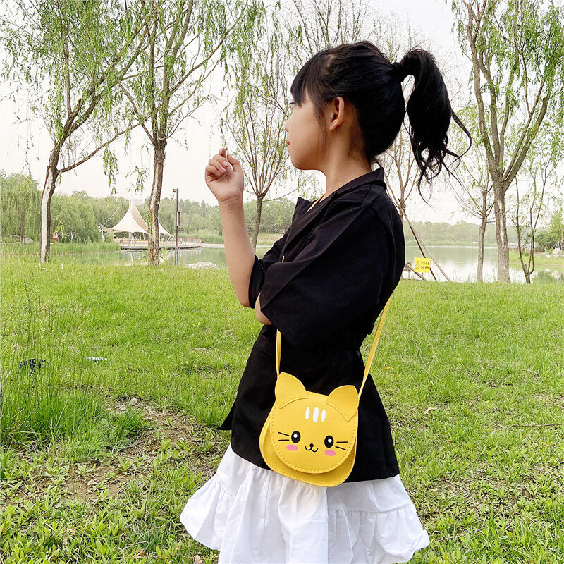 Lovely Baby Girls Fashion Accessory Coin Purse Handbags Cute Cartoon Cat Children's Small Shoulder Bags Kids Mini Crossbody Bag