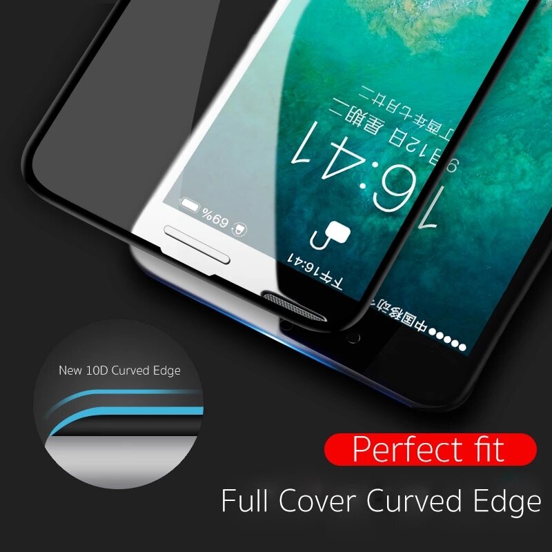 10d proteção de vidro para iphone x xs 13 7 8 plus protetor de tela de vidro para iphone 11 promax xr se2 12 12pro tela protectio