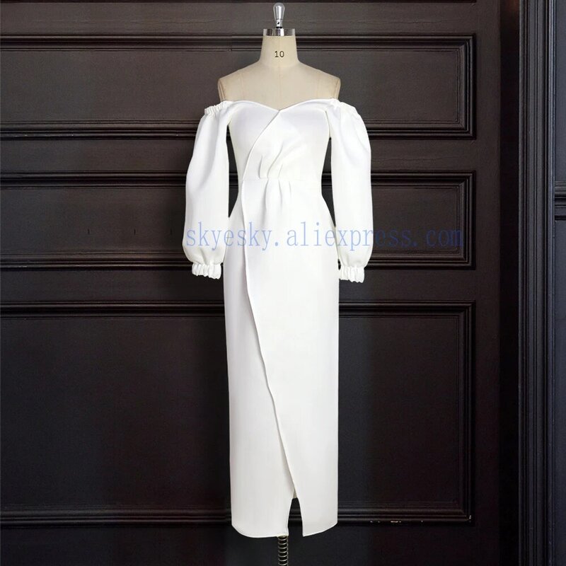 Женское длинное платье с открытыми плечами, элегантное официальное платье для офиса