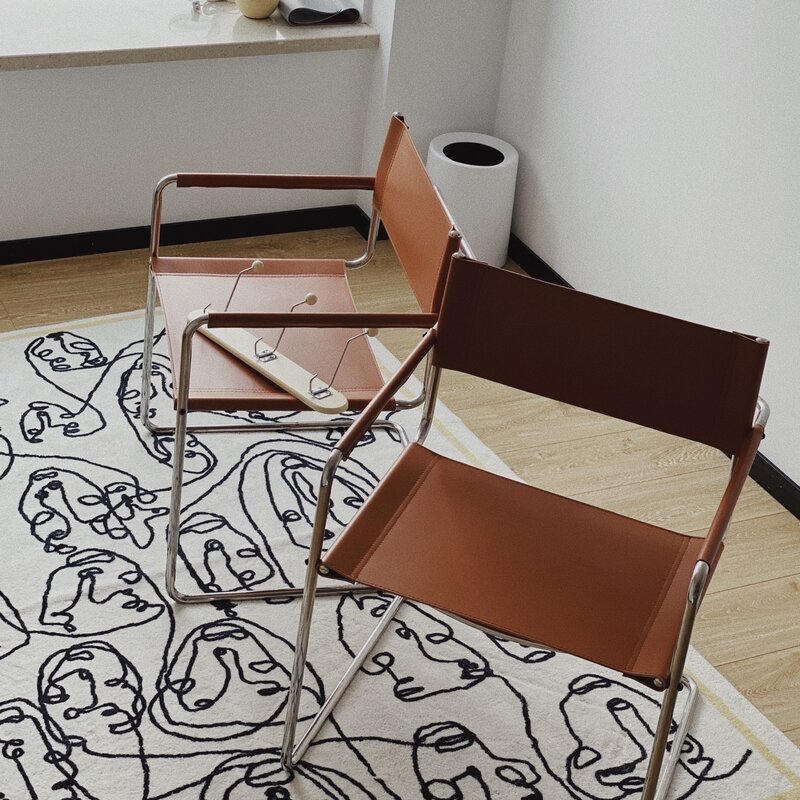 Sedia Designer Celebrity sedia reclinabile divano medievale per il tempo libero sella in acciaio inossidabile soggiorno in pelle sedia da studio sillas