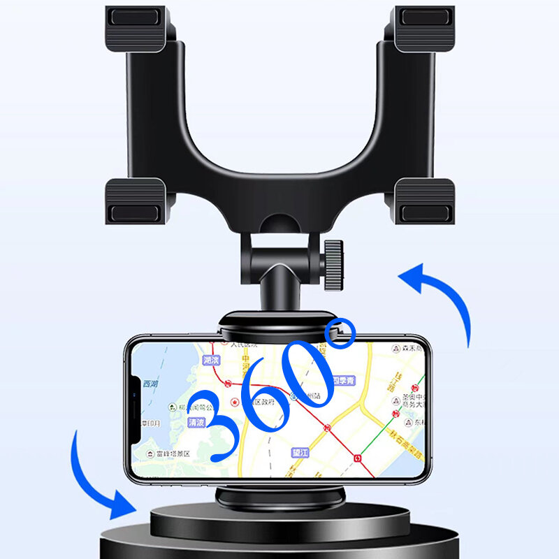 Uniwersalny 360 obrotowy naklejka na samochodowe lusterko wsteczne stojak do montażu uchwyt na kołyska dla telefonów komórkowych telefon z GPS lusterko wsteczne samochodu uchwyt